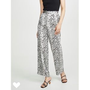 Good American 
Snake Satin Wide Leg Pants